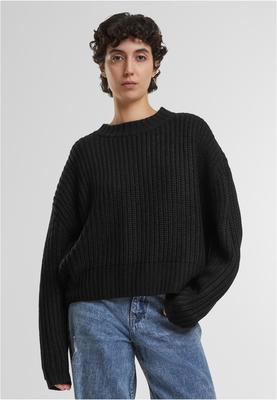 Ladies Wide Basic Oversized Sweater black 3XL