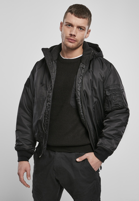 Hooded MA1 Bomber Jacket black  3XL