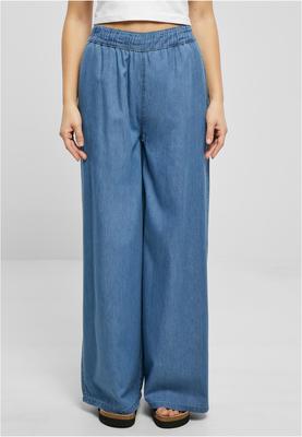 Ladies Light Denim Wide Leg Pants skyblue washed 3XL