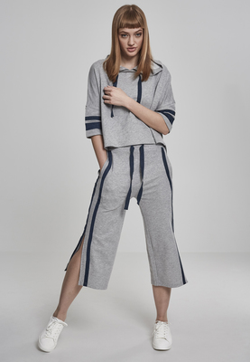 Ladies Taped Short Sleeve Hoody black/white L