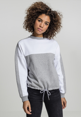 Ladies Oversize 2-Tone Stripe Crew black/white L