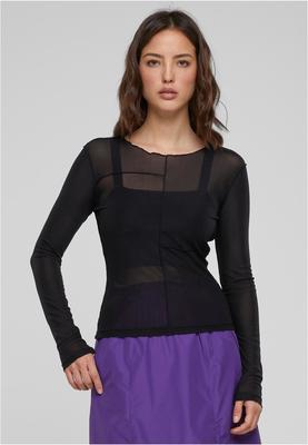 Ladies Exposed Seam Mesh Longsleeve black 3XL