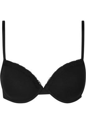 Ladies Basic Cotton Bra Lace 2-Pack black+white 70A