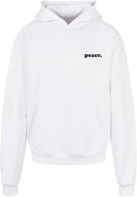 Peace - Wording Peace White and Peace - Graffiti with Ultra Heavy Hoody white L