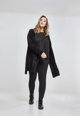 Ladies Oversize Chenille Cardigan black 3XL