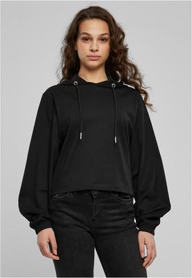Ladies Heavy Short Hoody black S