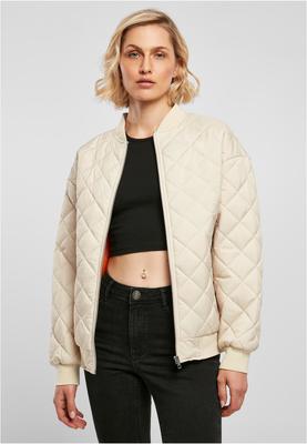 Ladies Oversized Diamond Quilted Bomber Jacket black 3XL