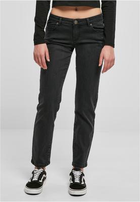 Ladies Low Waist Straight Denim Pants black washed 26