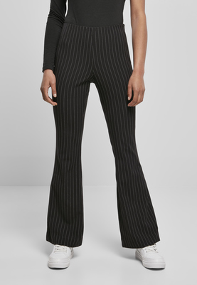 Ladies Flared Pin Stripe Pants black/white 3XL
