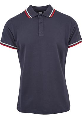 Double Stripe Poloshirt black/green/fire red L