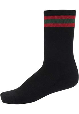 Stripy Sport Socks 2-Pack black/firered/green 43-46