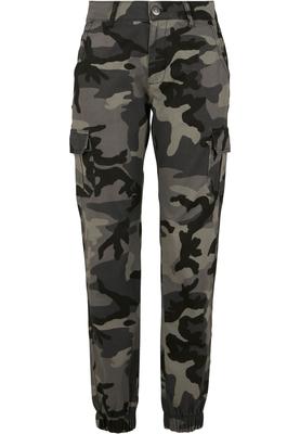 Ladies High Waist Camo Cargo Pants dark camo 26