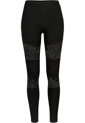 Ladies Laces Inset Leggings black 3XL