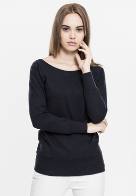 Ladies Wideneck Crewneck black L