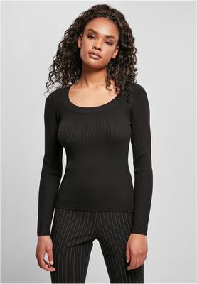 Ladies Wide Neckline Sweater black 3XL