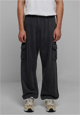 Acid Washed Cargo Sweatpants black 3XL