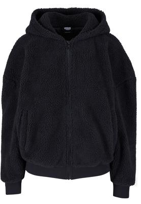 Ladies Oversized Sherpa Zip Hoody black 3XL