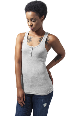 Ladies Button Tanktop black L