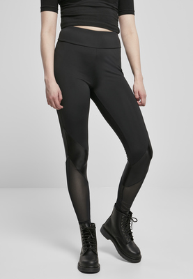 Ladies Highwaist  Mixed Tech Leggings black/black 3XL