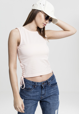 Ladies Lace Up Cropped Top black L