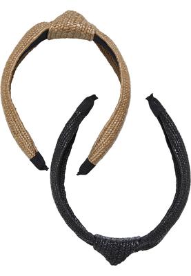 Braid Bast Headband 2-Pack black/beige one size