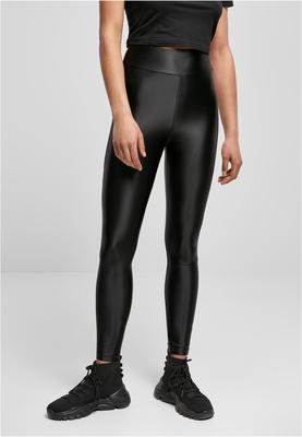 Ladies Highwaist Shiny Metalic Leggings black 3XL