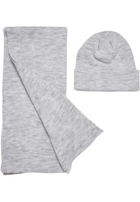 Recycled Basic Beanie and Scarf Set black one size
