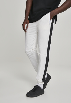 Side Striped Crinkle Track Pants blk/wht L