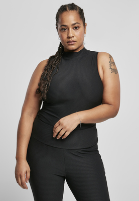 Ladies Sleeveless Rib Turtleneck Body black 3XL