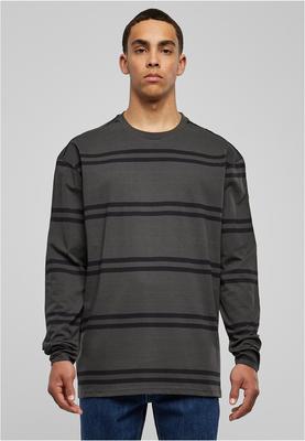 Oversized Striped Longsleeve blackbird/black 3XL