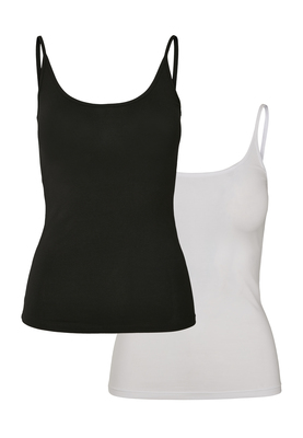 Ladies Basic Top 2-Pack black + white 3XL