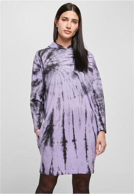 Ladies Oversized Tie Dye Hoody Dress black/asphalt 3XL