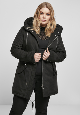 Ladies Sherpa Lined Cotton Parka black L