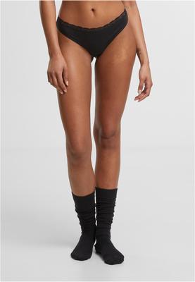 Ladies Basic Cotton Tanga Lace 5-Pack black+black+black+black+black L