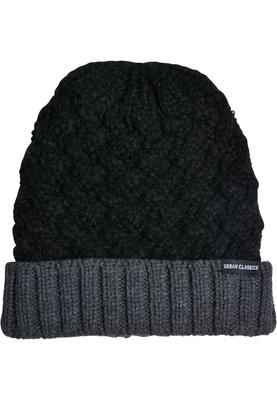 Braid Knit Beanie black/heathergrey one size