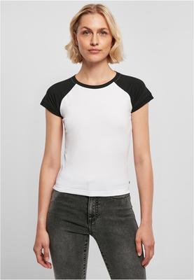 Ladies Organic Stretch Short Retro Baseball Tee white/black S