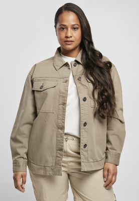 Ladies Oversized Shirt Jacket khaki 3XL