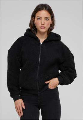 Ladies Oversized Sherpa Zip Hoody black 3XL