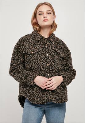 Ladies AOP Sherpa Overshirt darktaupeleo 3XL