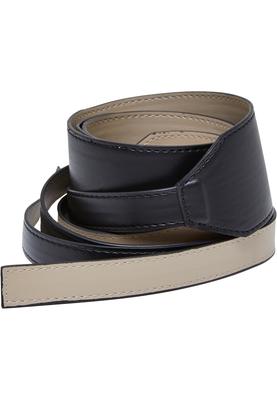 Synthetic Leather Sash Belt black/warmsand L/XL