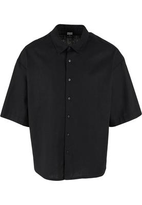 Boxy Cotton Linen Shirt black 3XL