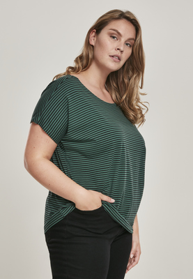 Ladies Yarn Dyed Baby Stripe Tee navy/wht 3XL