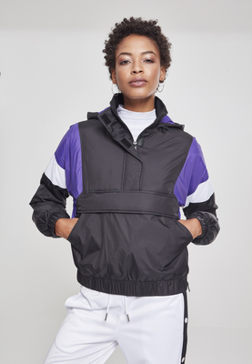 Ladies 3-Tone Padded Pull Over Jacket white/navy/fire red L