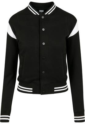 Ladies Inset College Sweat Jacket blk/wht 3XL
