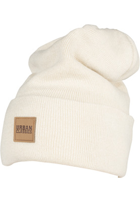 Leatherpatch Long Beanie black one size