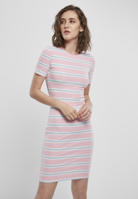 Ladies Stretch Stripe Dress white/black L