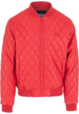 Diamond Quilt Leather Imitation Jacket black L
