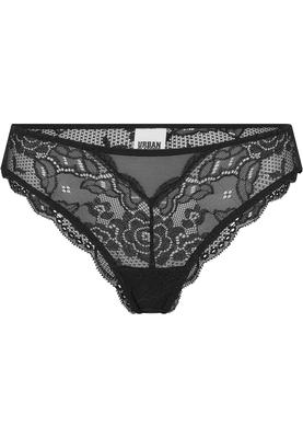 Ladies Allover Lace Brazilian 2-Pack black+white L