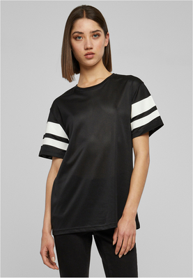 Ladies Stripe Mesh Tee blk/wht L