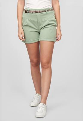 Scuba Crepe Shorts mit Umschlag 2-Pockets inkl. Flechtgürtel green L